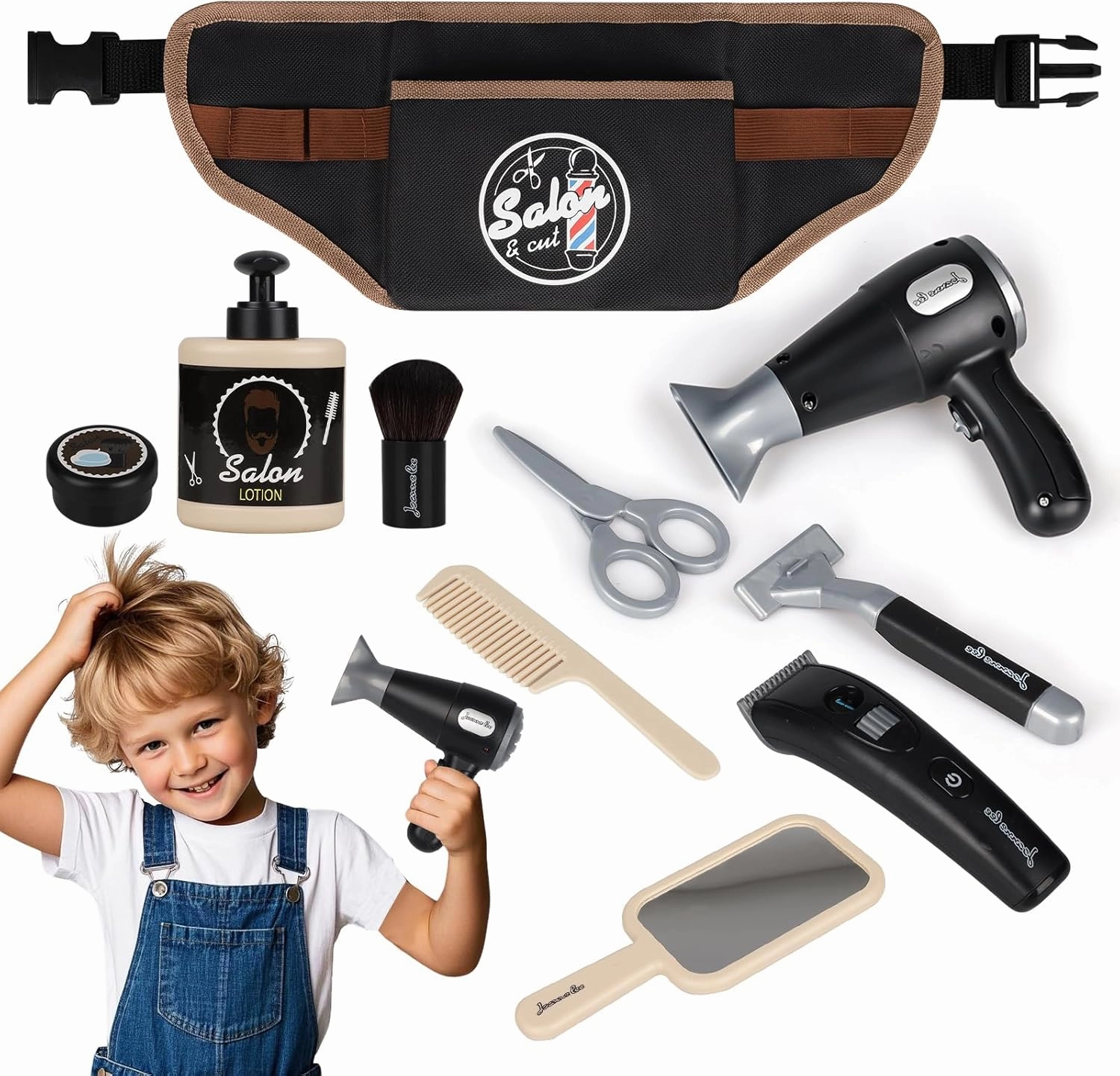 Kids Barber Shop Pretend Play Toy-Toddler Hair Salon Toys Playset-Kids Shaving Kit for Boys,Gift Suitable Boys Ages 3 