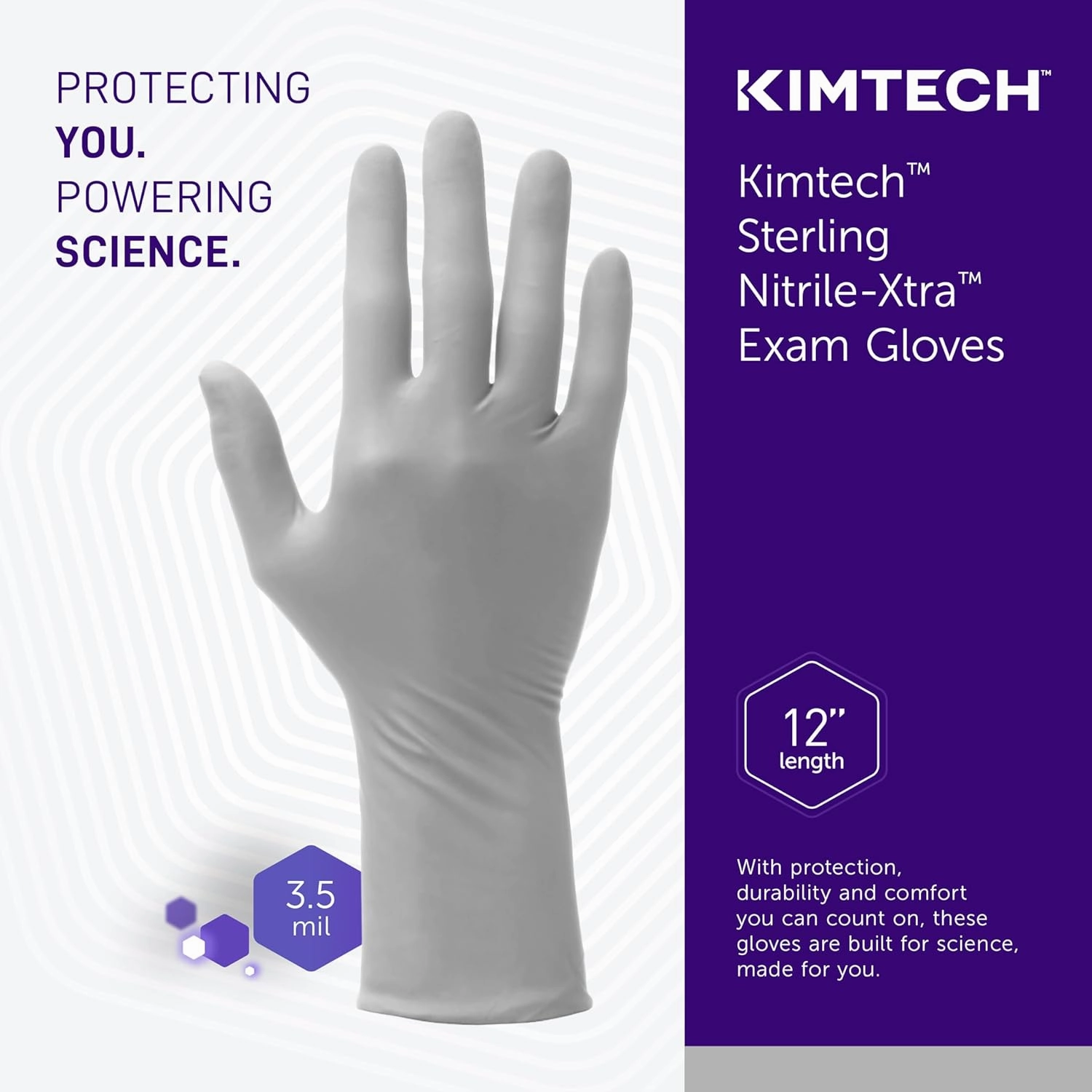 Kimtech™ Sterling Nitrile-Xtra™ Exam Gloves (53139), 3.5 Mil, Ambidextrous, 12", M (100 Gloves/Box)