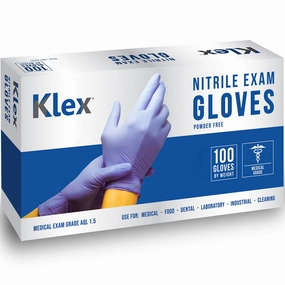 Klex Nitrile Exam Gloves - Medical Grade, Powder Free, Rubber Latex Free, Disposable Examination Grade Glove, Strong Food Safe, Lavender M Medium, 10 Box of 100, 1000 Count