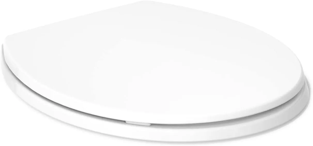 Kohler 20111-0 Brevia Round Toilet Seat, with Grip-Tight Bumpers, Quiet-Close Seat, Quick-Attach Hardware, White