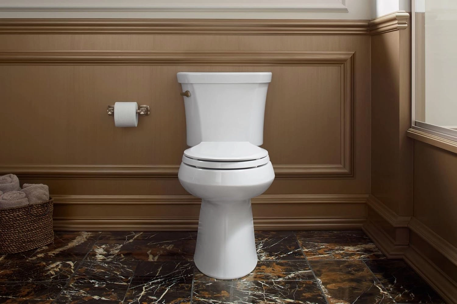KOHLER K-4636-0 Cachet Elongated, Grip-Tight Bumpers, Quiet-Close Release Hinges, Quick-Attach Hardware, No Slam Toilet Seat, White