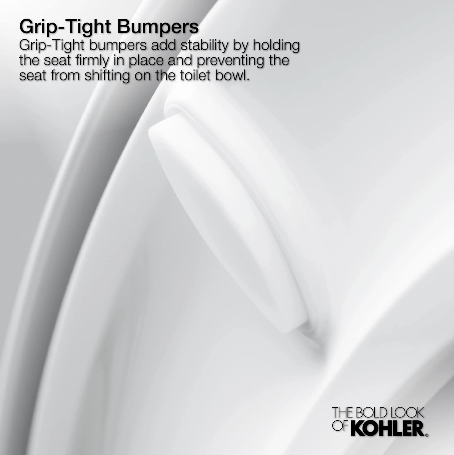 KOHLER K-4636-0 Cachet Elongated, Grip-Tight Bumpers, Quiet-Close Release Hinges, Quick-Attach Hardware, No Slam Toilet Seat, White