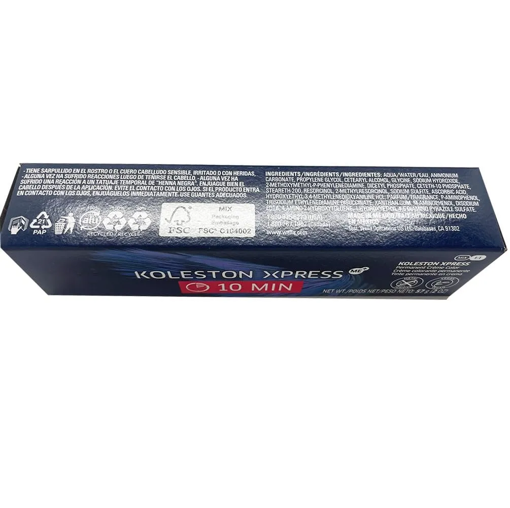 Koleston Xpress 7/1-7/A Medium Blonde Ash Permanent Hair Color | Koleston Express 10-Minute Gray Coverage and M Hair Designs Tint Brush (Bundle)