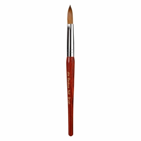 Kolinsky Acrylic Nail Brush - Professional Red Wood Sable, Oval Shaped for Nail Extension, Carved 3D, Home Salon Tech Beginner (Size 14)