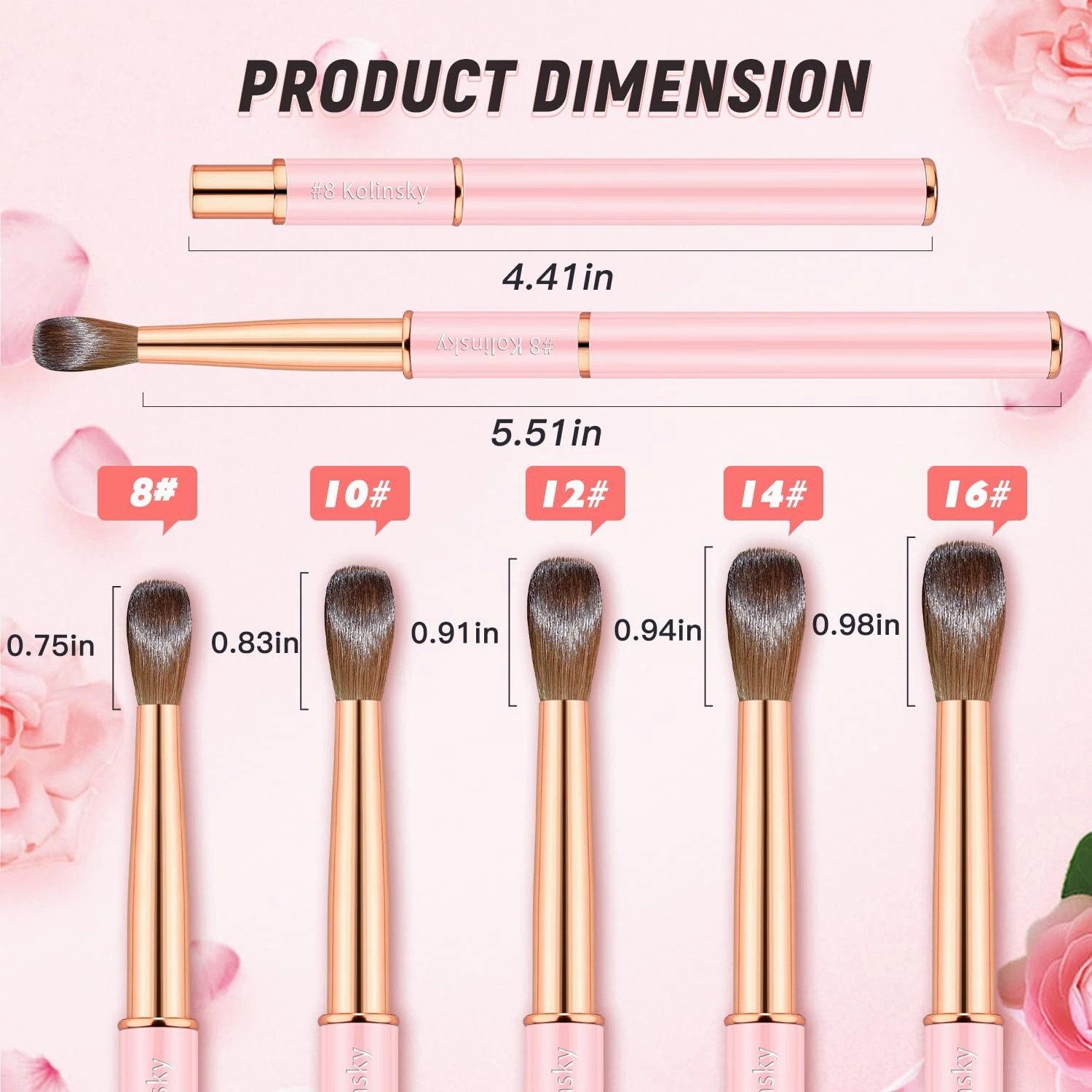Kolinsky Acrylic Nail Brush Size 14 Acrylic Brushes for Nails Round Oval Portable Nail Brushes with Metal Handle for Acrylic Application Acrylic Powder Brush Professional Manicure Tool