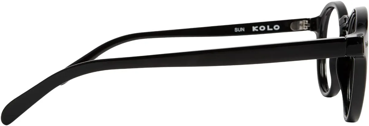 Kolo Harrison Premium Italian Sunglasses, Classic Round Style, Black