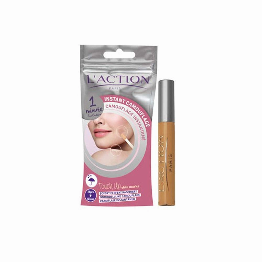 L'Action Paris Instant Camouflage, Conceals Dark Marks and Blemishes, Instant Touch Up, Hides the Appearances of Birthmarks and Scars, Buildable Coverage, Medium Beige 10g