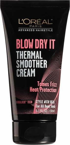 L'Oréal Paris Advanced Hairstyle BLOW DRY IT Thermal Smoother Cream, 5.1 fl. oz.