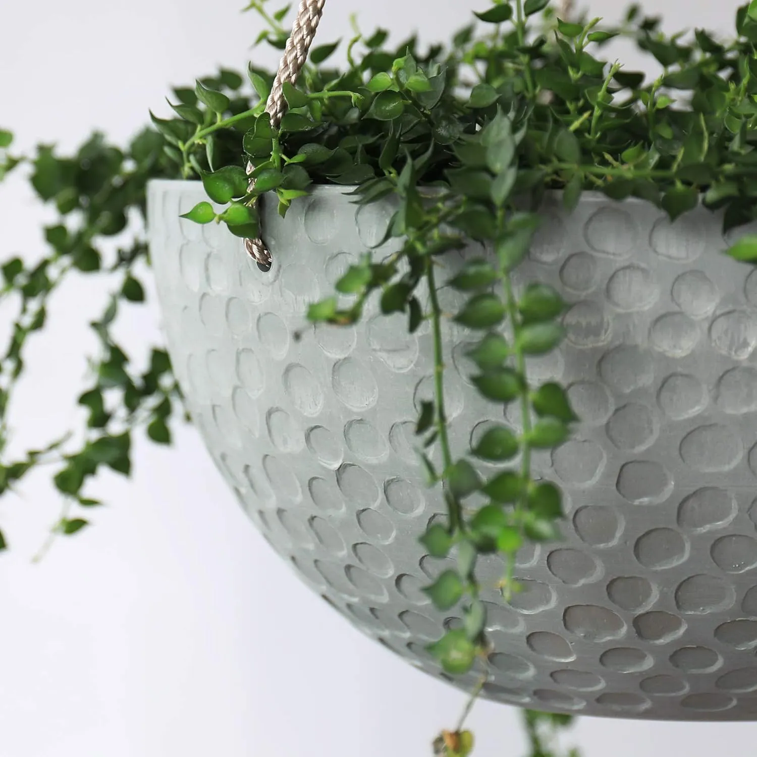 LA JOLIE MUSE Hanging Planters for Indoor Plants, Medium Hanging Planters with Drain Holes, Outdoor Hanging Flower Pots, Storm Gray, Honeycomb (10 Inch, Set of 2)