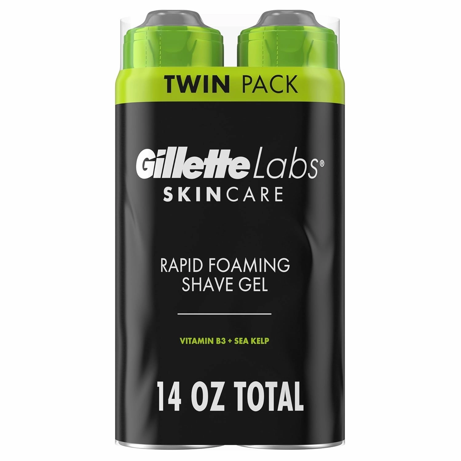 Labs Rapid Foaming Shaving Gel for Men, Alcohol, Dye and Paraben-Free with Vitamin B3 and Sea Kelp, Cools and Soothes Skin, 7 OZ