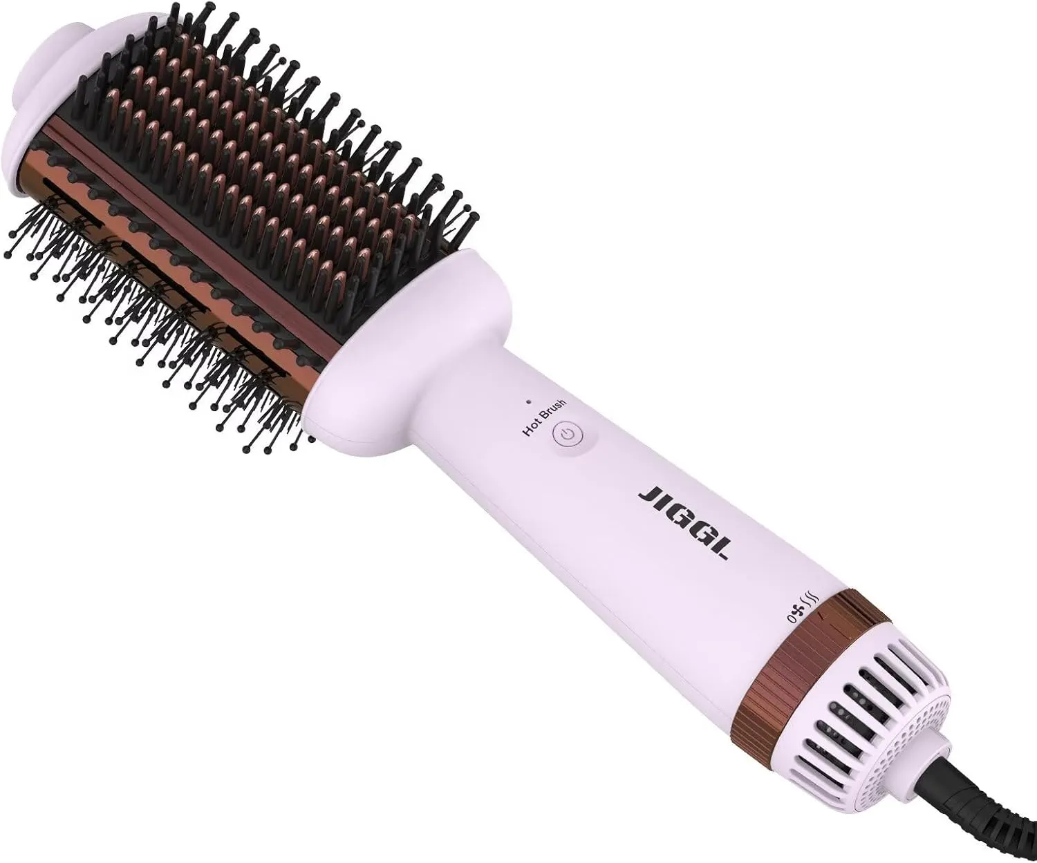 Large Oval Barrel Blow Dryer Brush Straightener for Medium and Long Hair, One Step Hot Air Volumizer Hair Dryer Brush for Women, Straightening, Smoothing, Drying, Purple