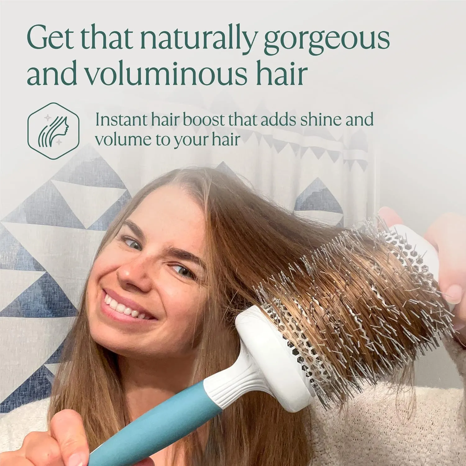 Large Round Brushing Brush - Ceramic Ionic Hair Brush for Precise and Elegant Salon - Professional Brushing Brush for Women and Men - 53 mm