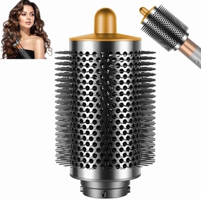 Large Round Volumizing Brush and Smoothing Dryer Attachment for Dyson Airwrap Styler HS01/HS05, Hair Smoothing Drying Volumizer Styling Kit Nozzle Compatible with Airwrap(Gold)
