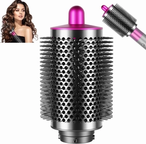 Large Round Volumizing Brush and Smoothing Dryer Nozzle for Dyson Airwrap Styler, Large Round Brush Attachment& Dryer Flyaway Smoother Attachment Compatible with Airwrap HS01/HS05(Rose)