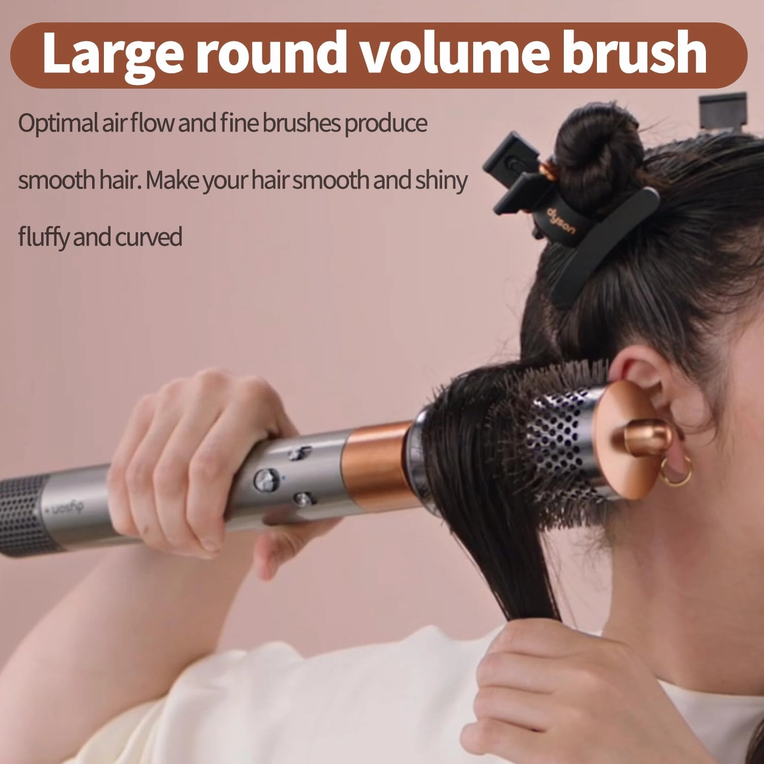 Large Round Volumizing Brush for Dyson Airwrap, Golde