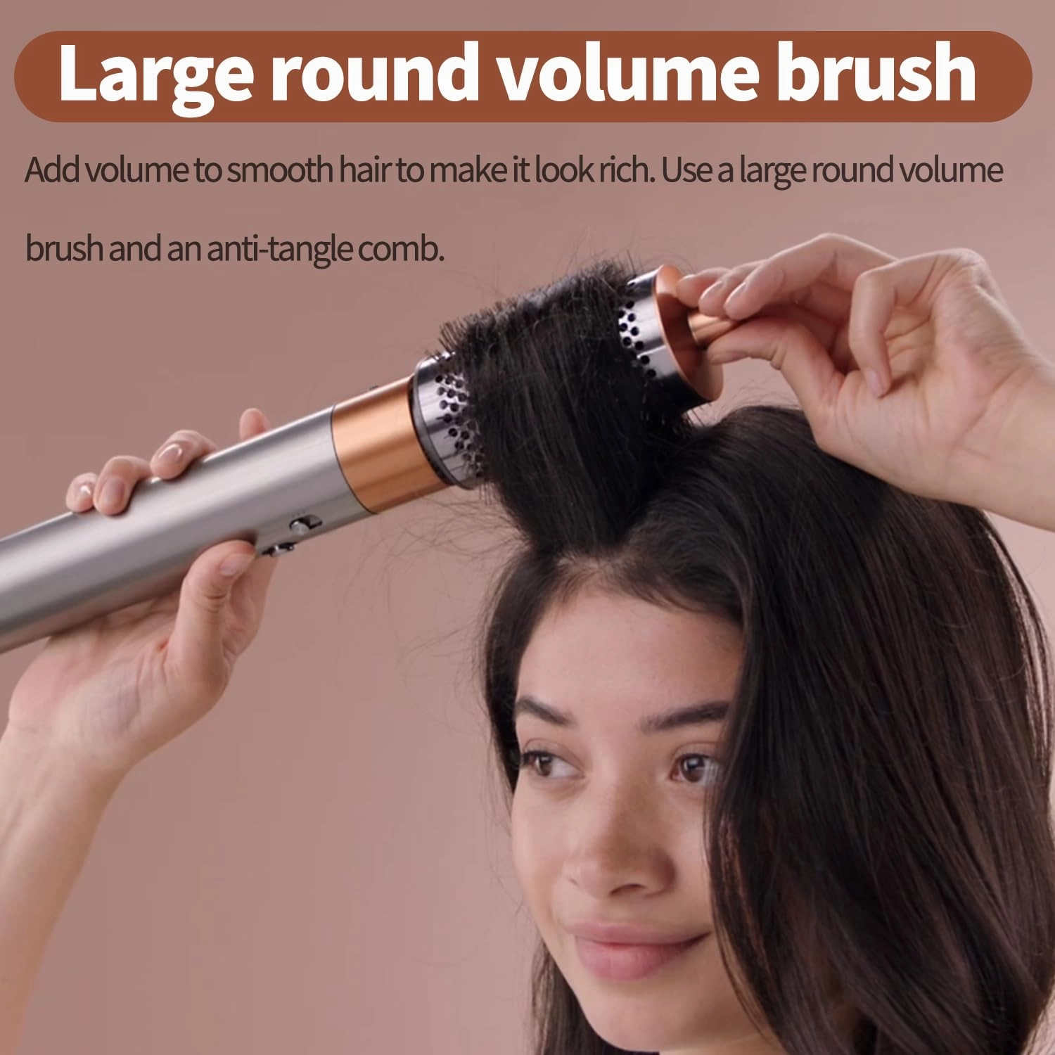 Large Round Volumizing Brush for Dyson Airwrap, Golde