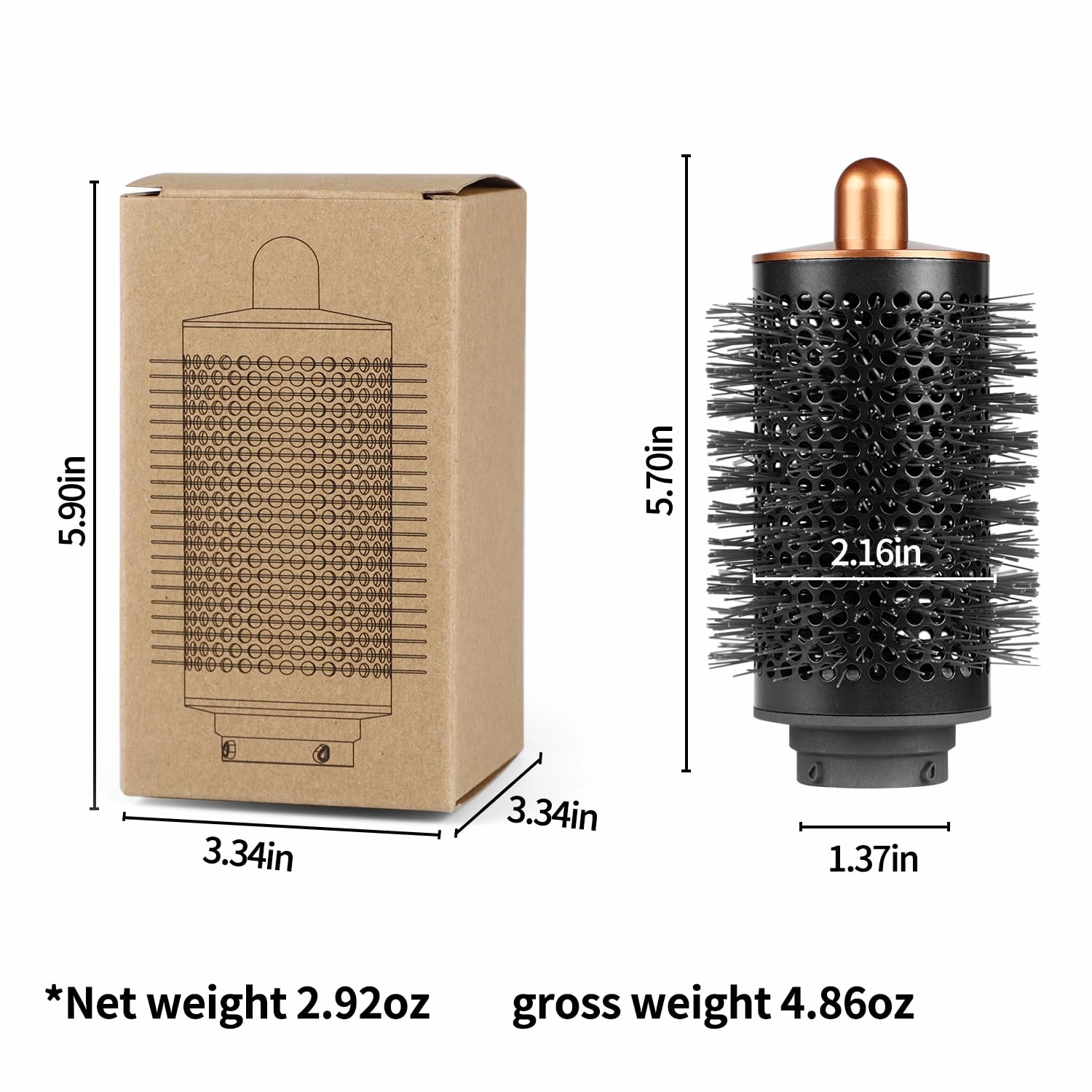 Large Round Volumizing Brush for Dyson Airwrap, Golde