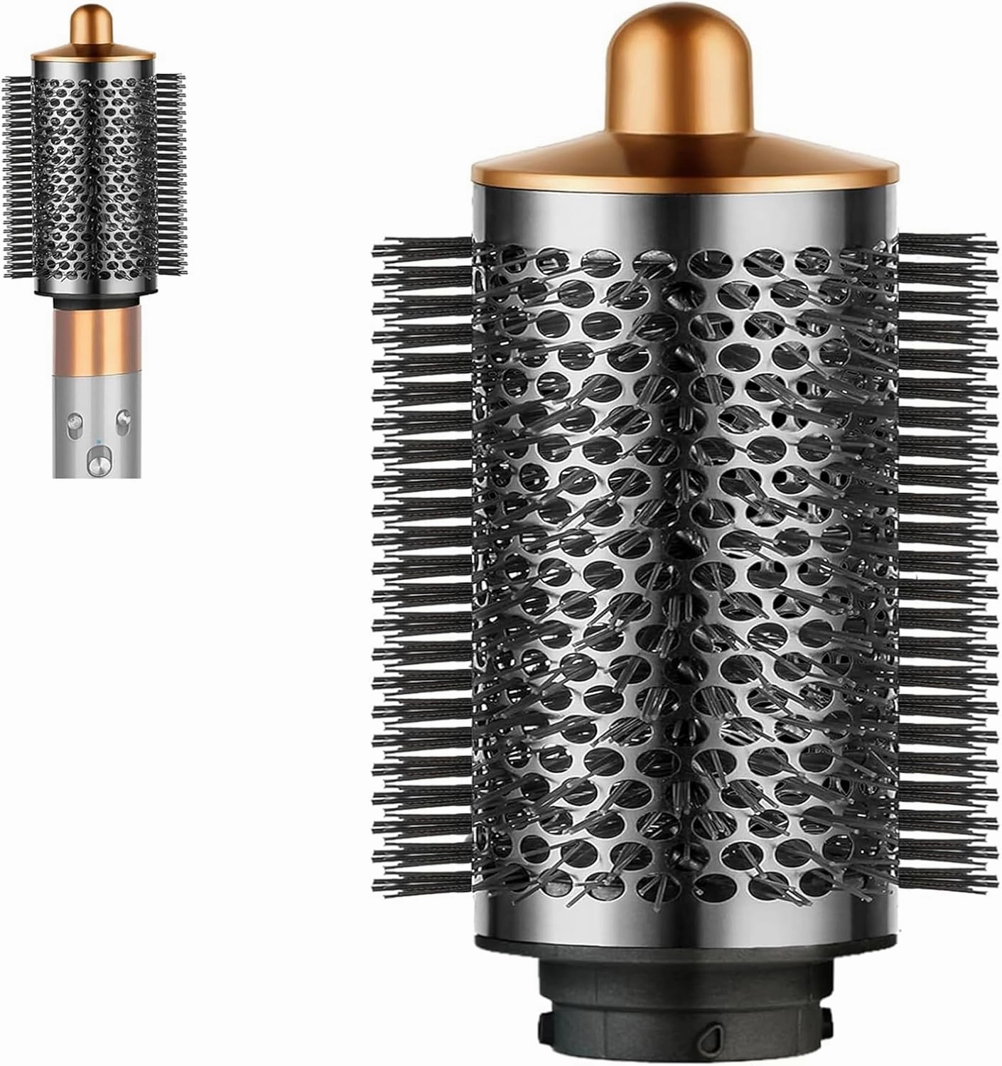 Large Round Volumizing Brush for Dyson Airwrap, Large Round Brush Attachment Compatible with Dyson Airwrap HS08 HS05 HS01 for Fluff Up, Volumize and Styling Hair (Gold)