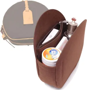 Lckaey round bag organizer insert- for old flower soft round bag Purse Organizer 2078-coffee-S