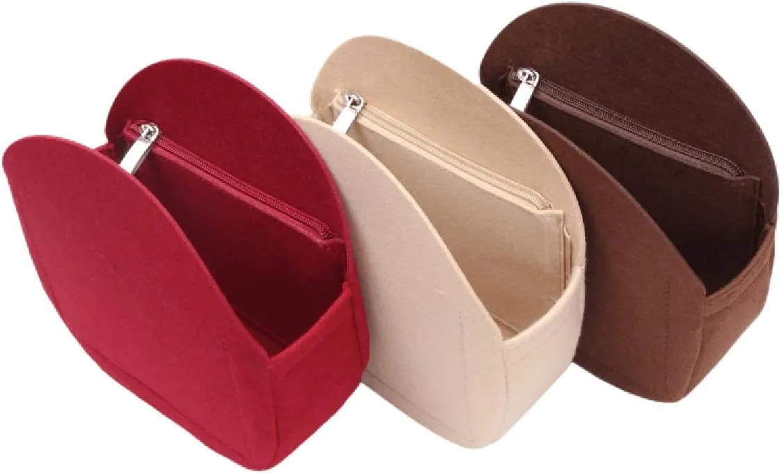 Lckaey round bag organizer insert- for old flower soft round bag Purse Organizer 2078-coffee-S