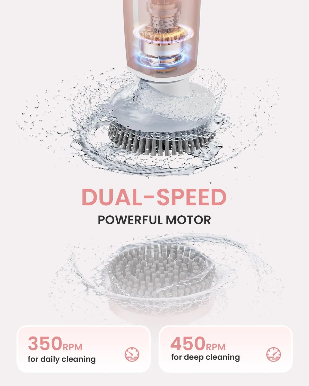 Leebein Electric Spin Scrubber, 2024 New Electric Scrubber with 4 Adjustable Angles and 8 Brush Heads, Shower Scrubber with Long Handle & Remote Control, Cleaning Brush for Bathroom, Tub, Floor(White)