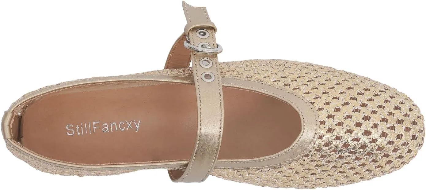 Leopard Flats for Women Mesh Ballet Flats Mary Jane Animal Print Shoes Slip On Casual Breathable Ballerina Flats