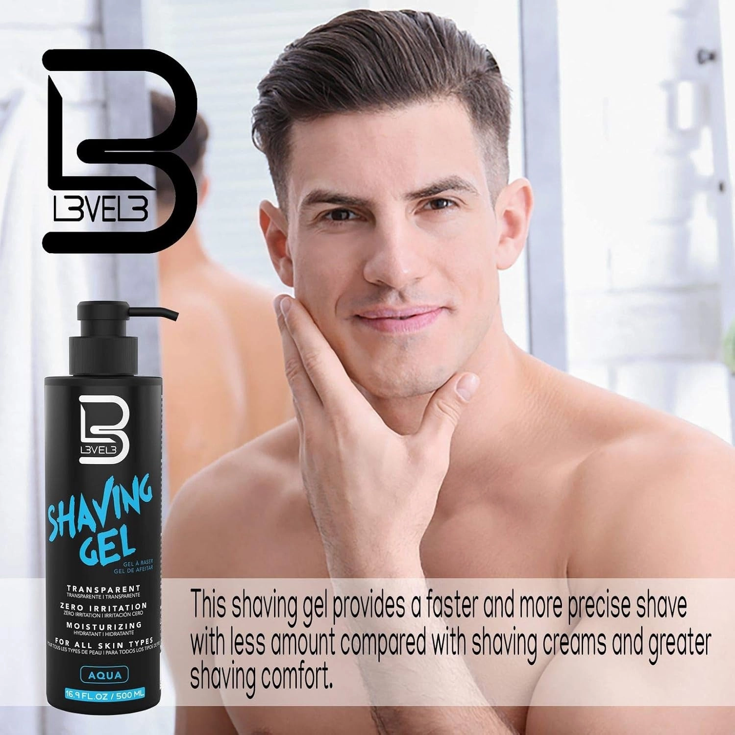 Level 3 Shaving Gel - Straight Razor Shave Gel - Non-Irritating - Refreshing Smell L3 - No Hot Towel Necessary - Level Three Razor Gel
