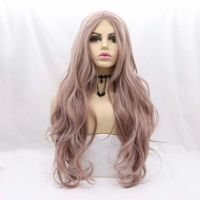 Light Purple Wigs Synthetic 1 * 4Lace Front Wigs For Women Hair Heat Resistant Fiber Long Wavy Wig