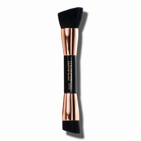 LUMINESS Dual-Sided Angled Buffing Brush - Cruelty-Free Synthetic Bristles Ideal for Foundation & Primer - Soft Fibers Gives Silky Touch on Skin & Creates Flawless Base with Perfect Finish
