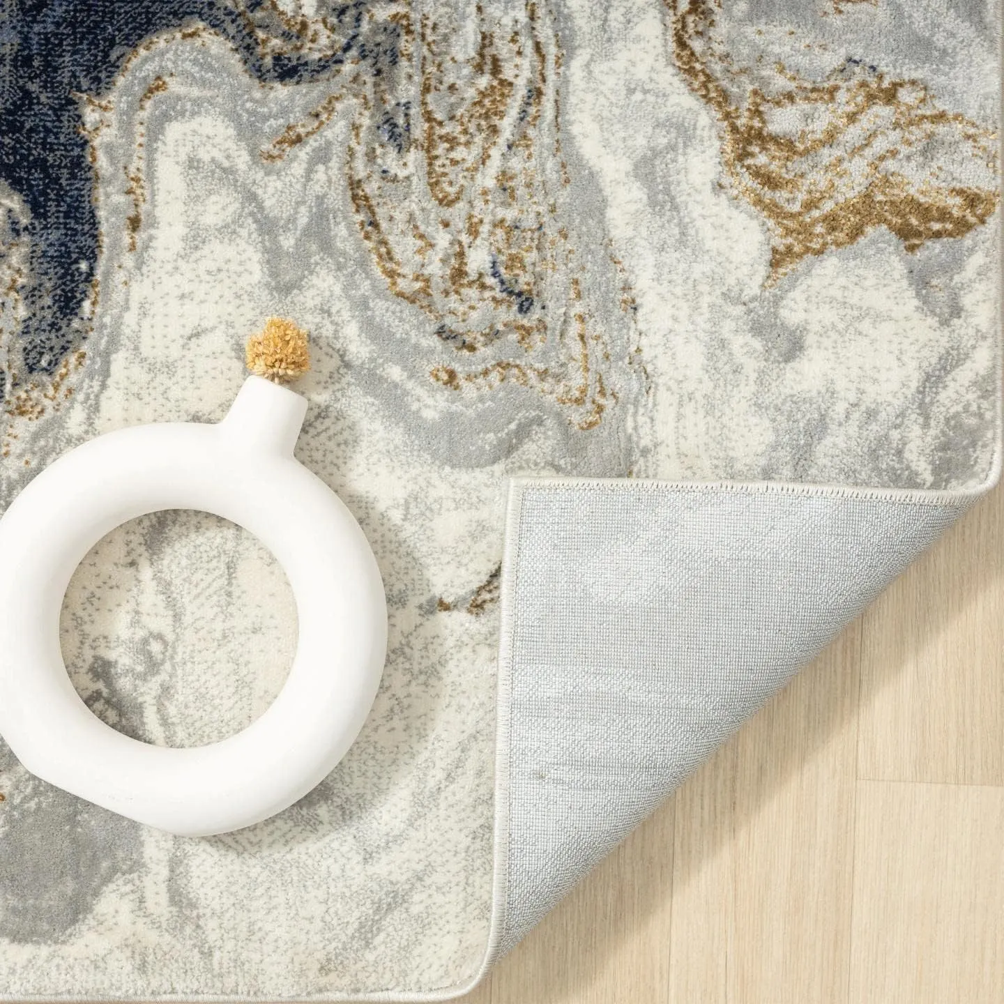 LUXE WEAVERS Marble Swirl Abstract Area Rug, Blue 5x7