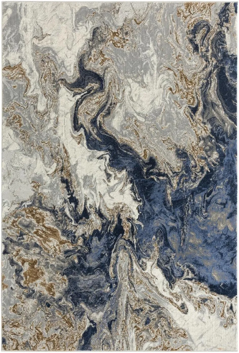 LUXE WEAVERS Marble Swirl Abstract Area Rug, Blue 5x7
