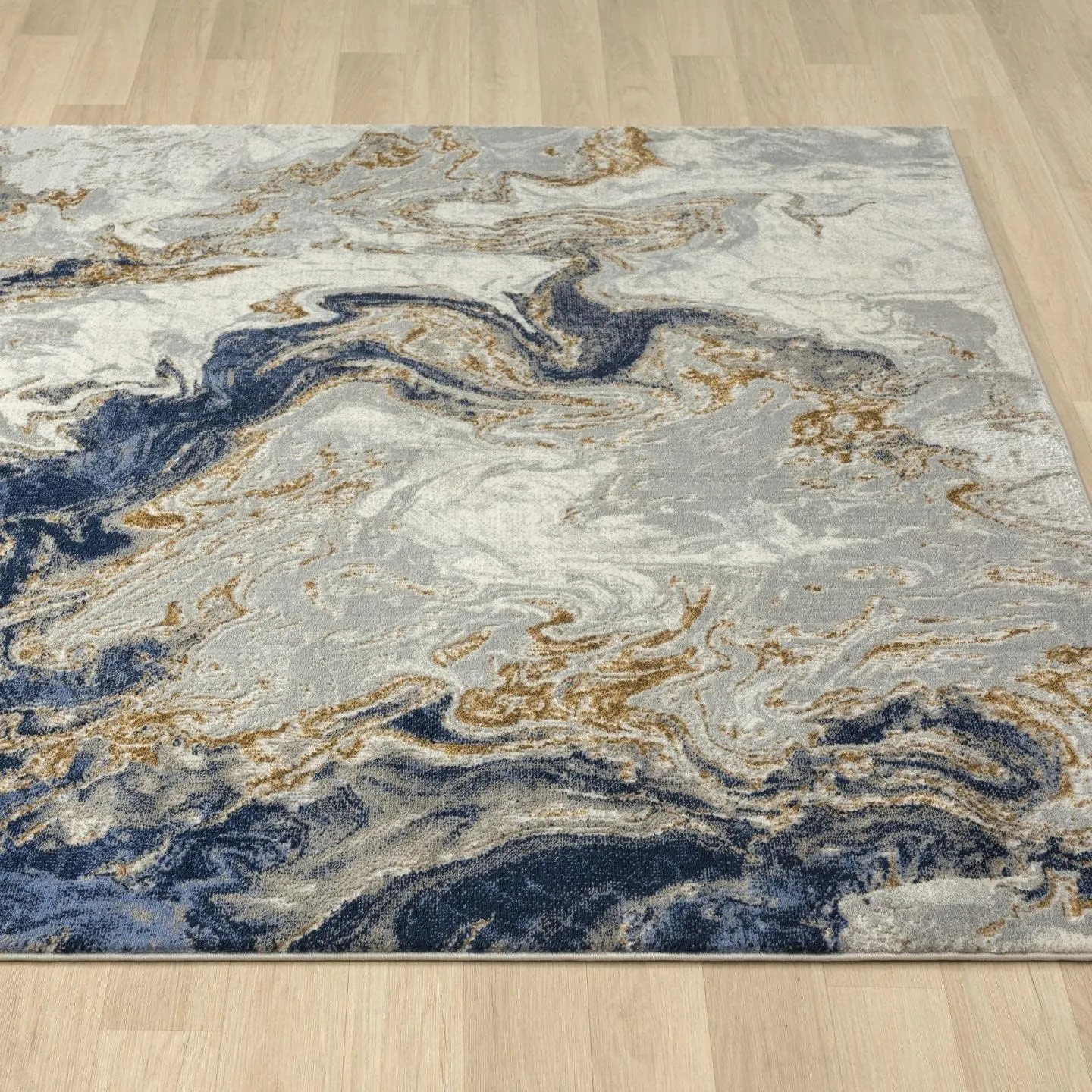 LUXE WEAVERS Marble Swirl Abstract Area Rug, Blue 5x7