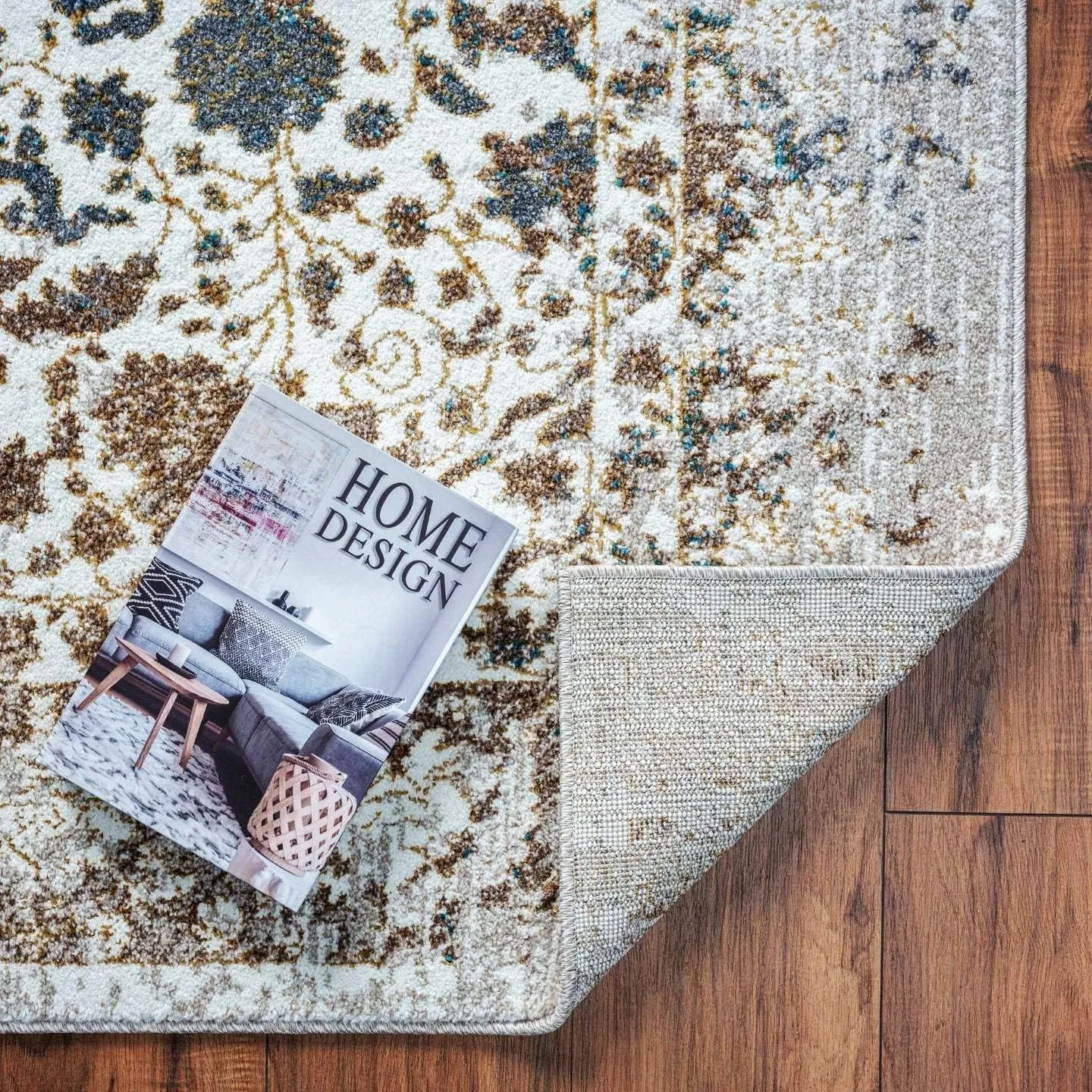 Luxe Weavers Rug Distressed Floral Oriental Area Rug, Non-Shedding Stain Resistant Rug, Cream 5x7 (6495 Cream 5x7 B)