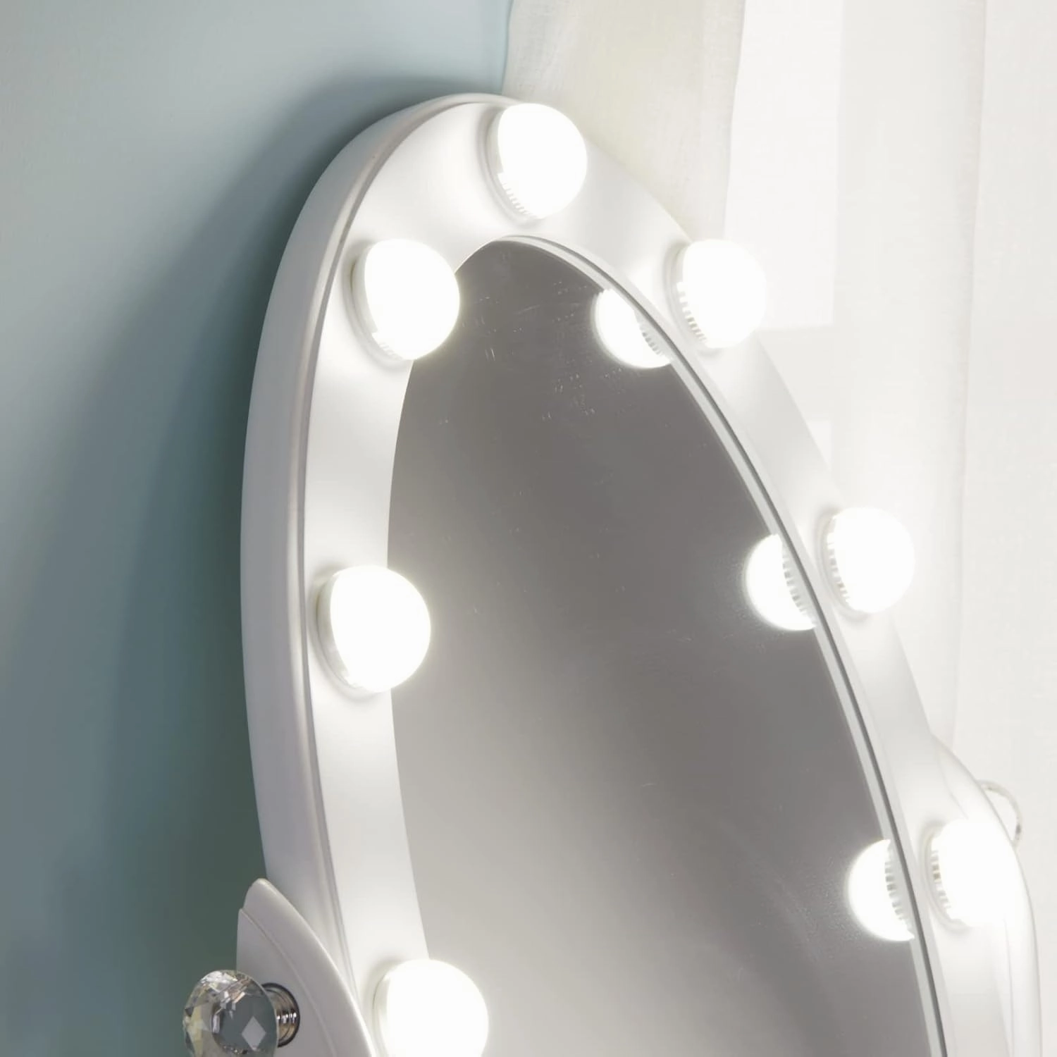 LUXFURNI Vanity Mirror with Lights, 12 LED Lights Makeup Mirror Smart Touch Control Dimmable 3 Color Modes, 90°Rotation, White