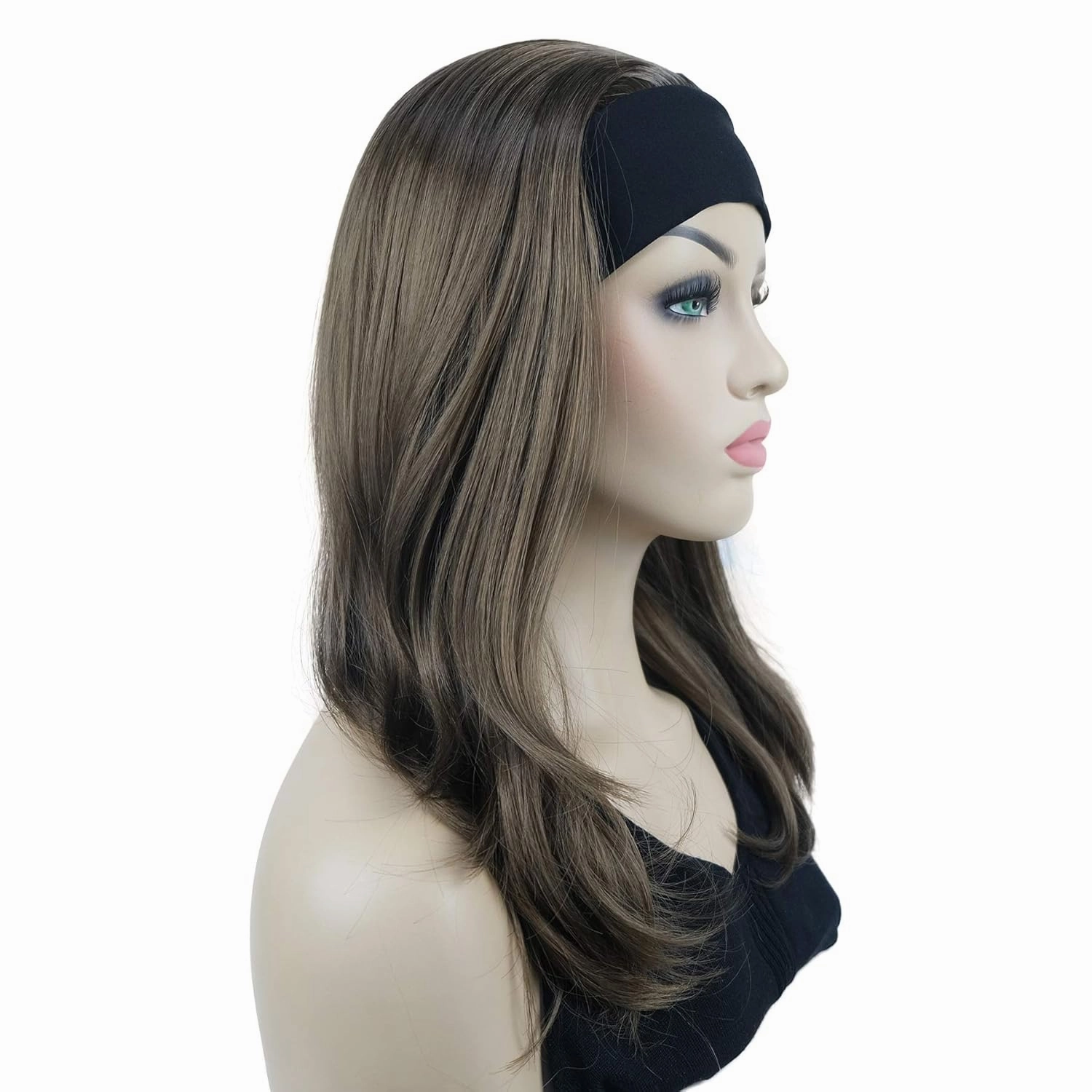 Lydell Long Straight Wave Headband Synthetic Wigs (10 Medium Golden Brown)