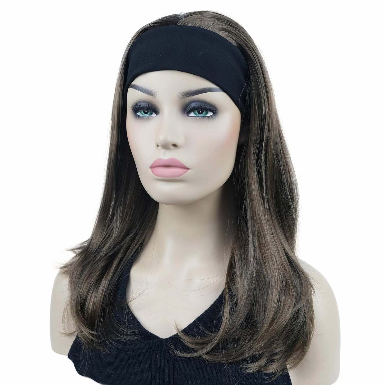 Lydell Long Straight Wave Headband Synthetic Wigs (10 Medium Golden Brown)