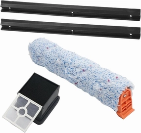 Main Side Brush Filter Mop Cloth Rubber Scraper Kit，Compatible for ILIFE，for W90 Cordless Vacuum Cleaner Parts Consumables