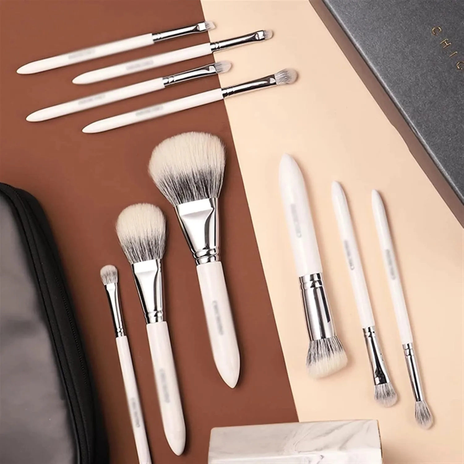 Makeup Brush White Brushes set Goat&Synthetic Hair Professional Beauty pen(1,Onecolor)