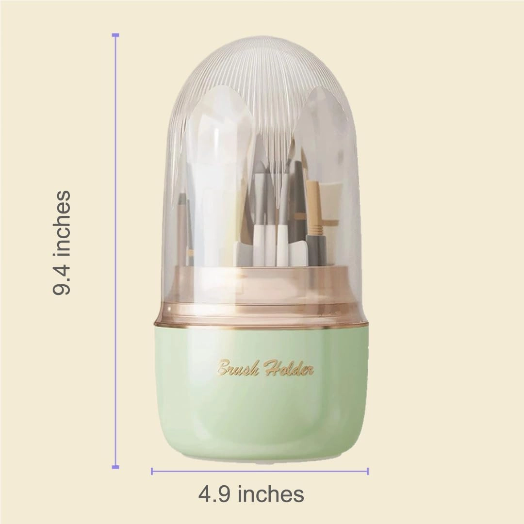 Makeup Brush Holer, 360° Rotated Cosmetic Organizer for Brushes Storage, Gift Trendy Make up Brush Storage Organizer for Bathroom, Bedroom, Dresser Countertop ( Avocado Green )