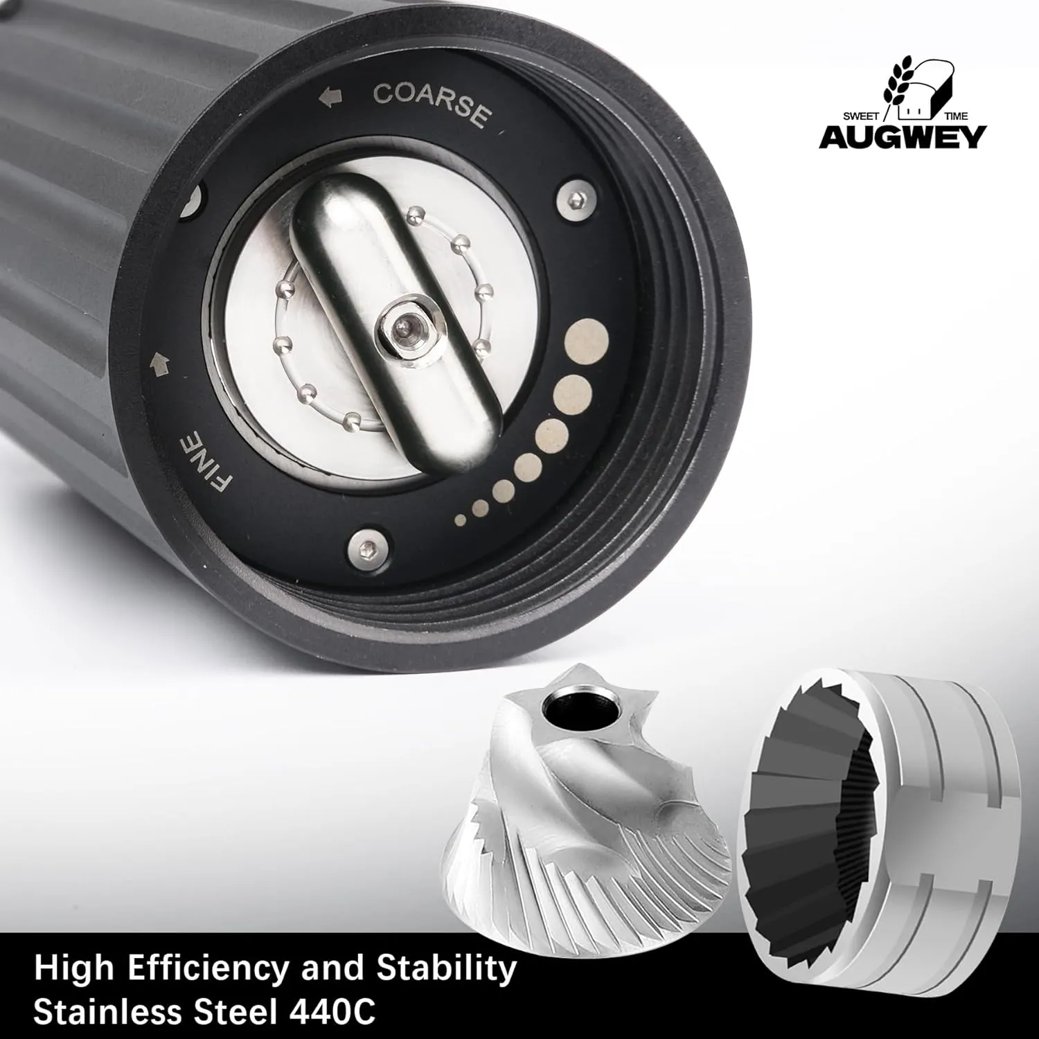 Manual Coffee Grinder Stainless Steel Conical Burr Mill, Portable Hand Crank Camping Coffee Bean Grinder with Brush and Carry Bag for Travel, 30g Capacity, Roman Column Design