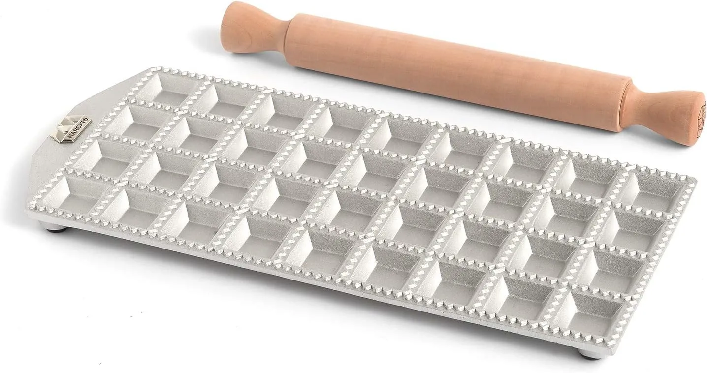 MARCATO Made in Italy 36 Square Ravioli Mold, Silver, 13 x 1,5 x 31 cm