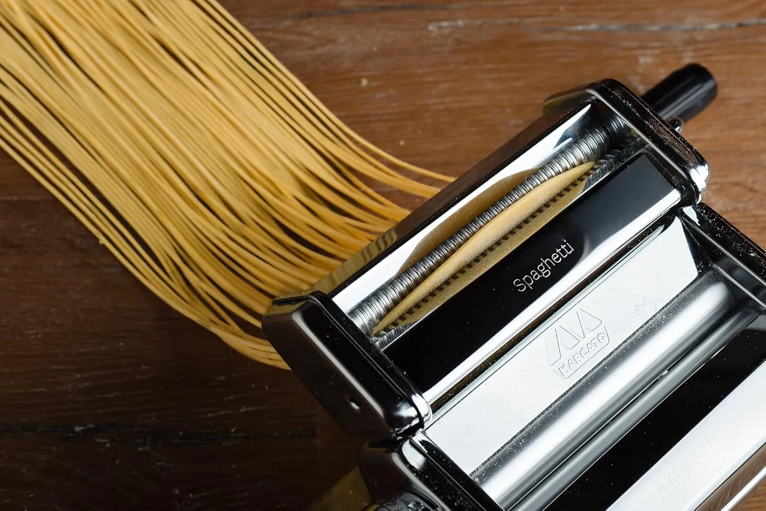 MARCATO Made in Italy Spaghetti 150 Attachment for Atlas 150 Pasta Machine, Chrome Steel