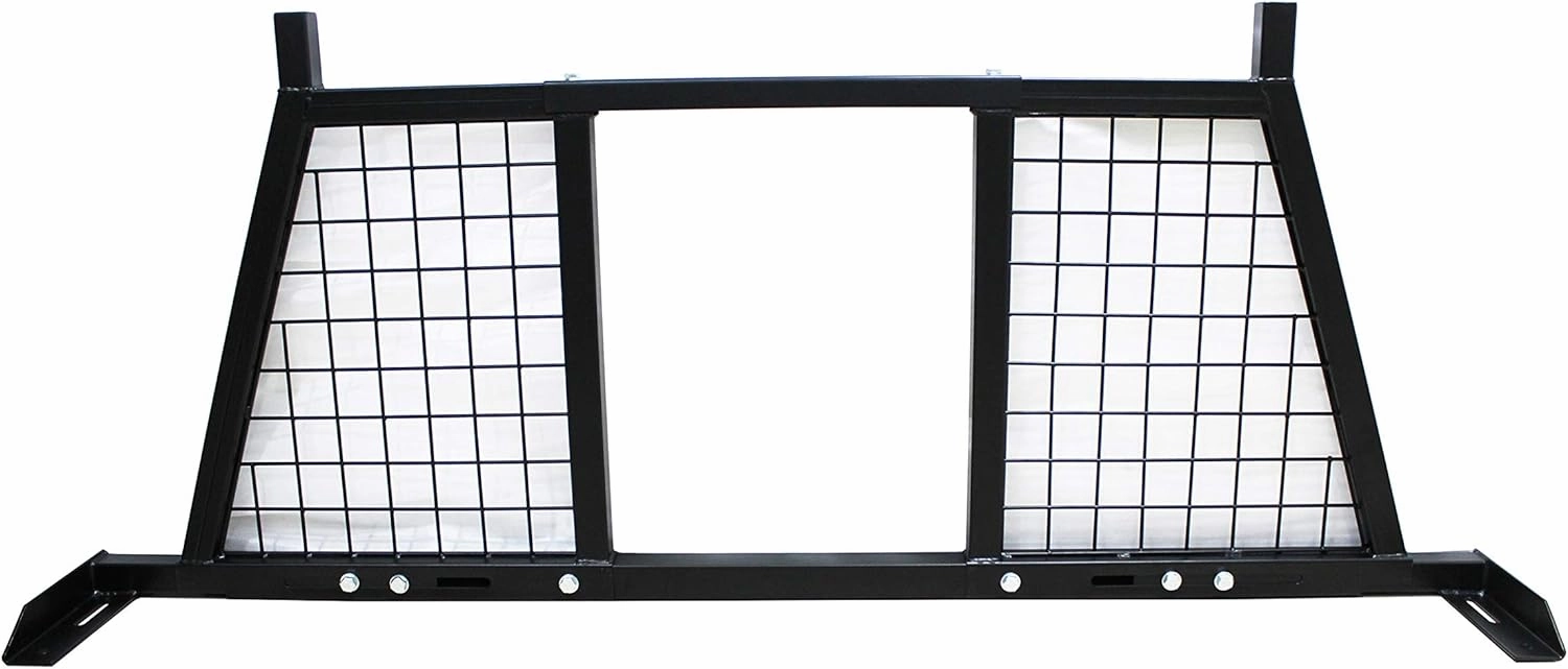 MaxxHaul 50257 Adjustable Truck Headache Rack – Fits 62" to 76.5" Beds - No-Drill Bolt-On Mount, Grid Screen for Visibility, Fits Most Pickup Beds