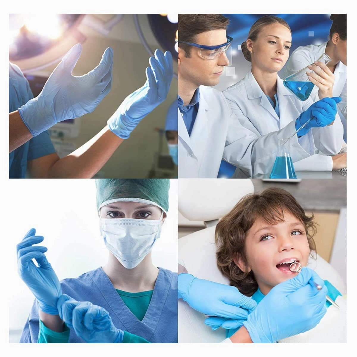 Medical Synmax Vinyl Exam Gloves - Latex-Free & Powder-Free Disposable Glove - Large, BMPF-3003(1000 Pcs)