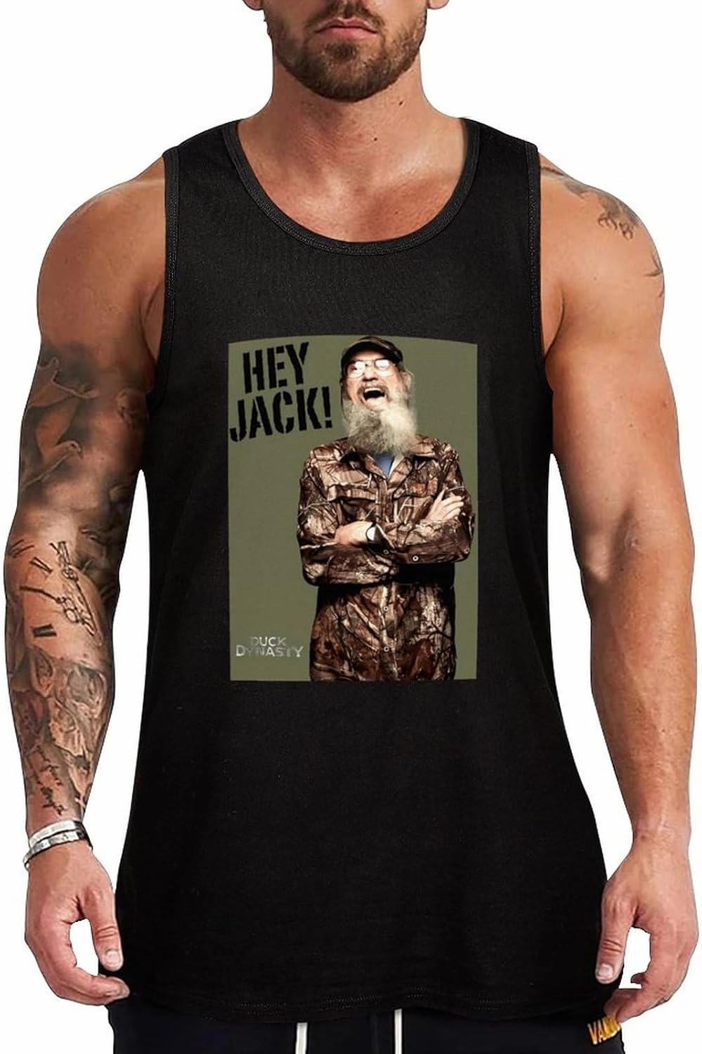 Men's Beach Sports Muscle Tank Vest Fashion Slim Personality with Pattern