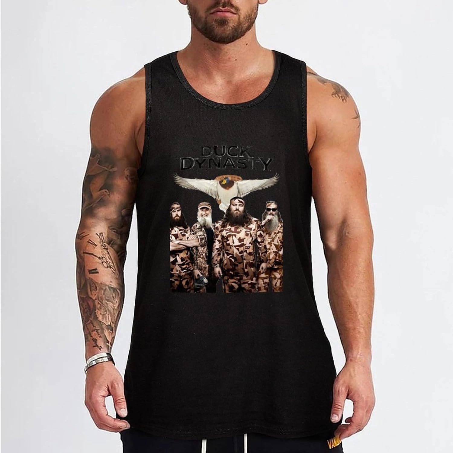 Men's Beach Sports Muscle Tank Vest Fashion Slim Personality with Pattern