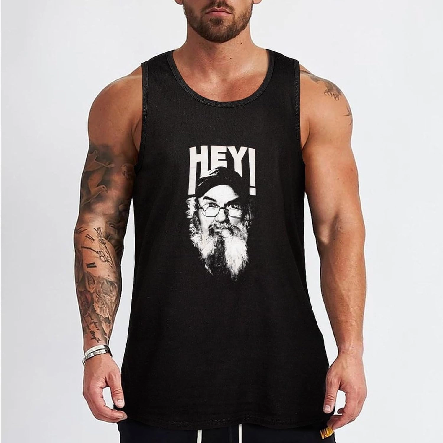 Men's Beach Sports Muscle Tank Vest Fashion Slim Personality with Pattern