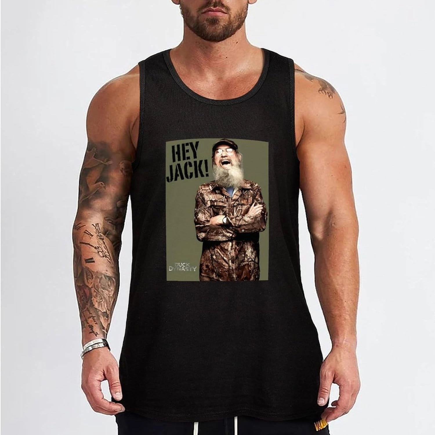 Men's Beach Sports Muscle Tank Vest Fashion Slim Personality with Pattern
