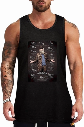 Men's Beach Sports Muscle Tank Vest Fashion Slim Personality with Pattern