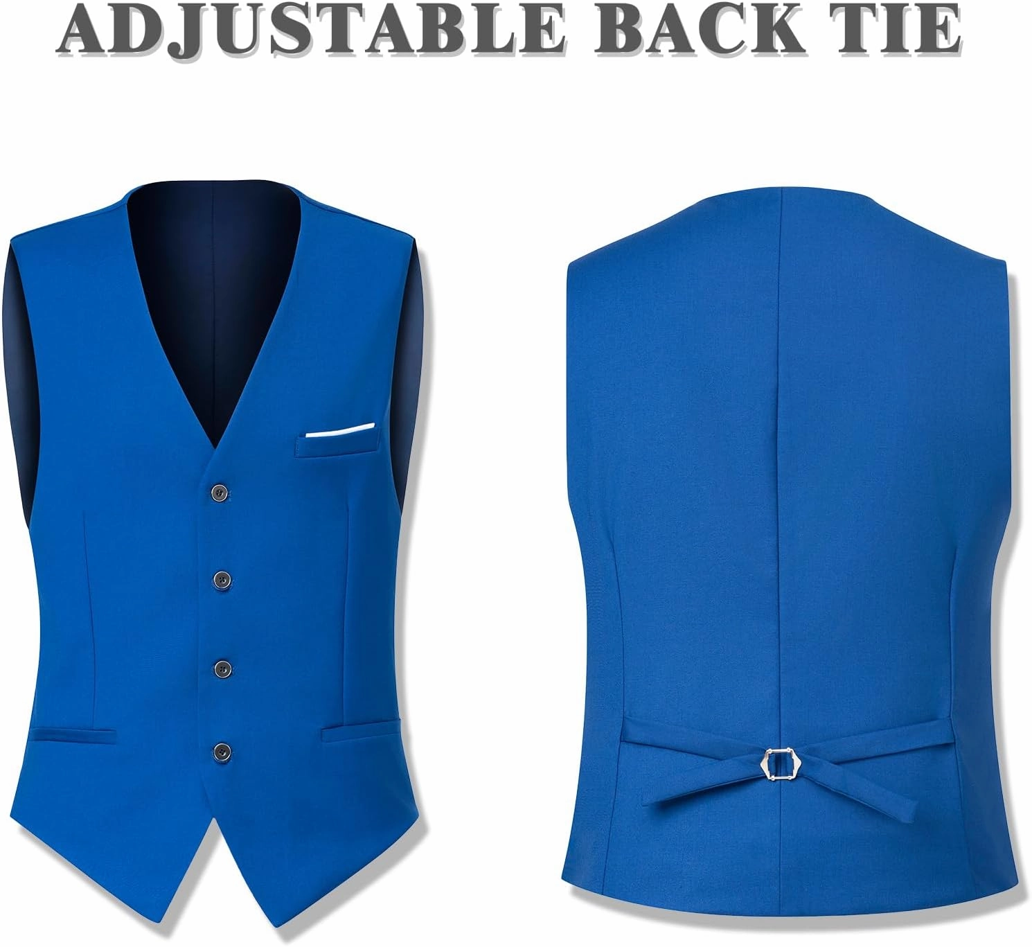 Men's Suit 3 Piece Slim Fit Suit Set, Two Button Solid Jacket Vest Pants with Tie, Men Tuxedo Suit Set